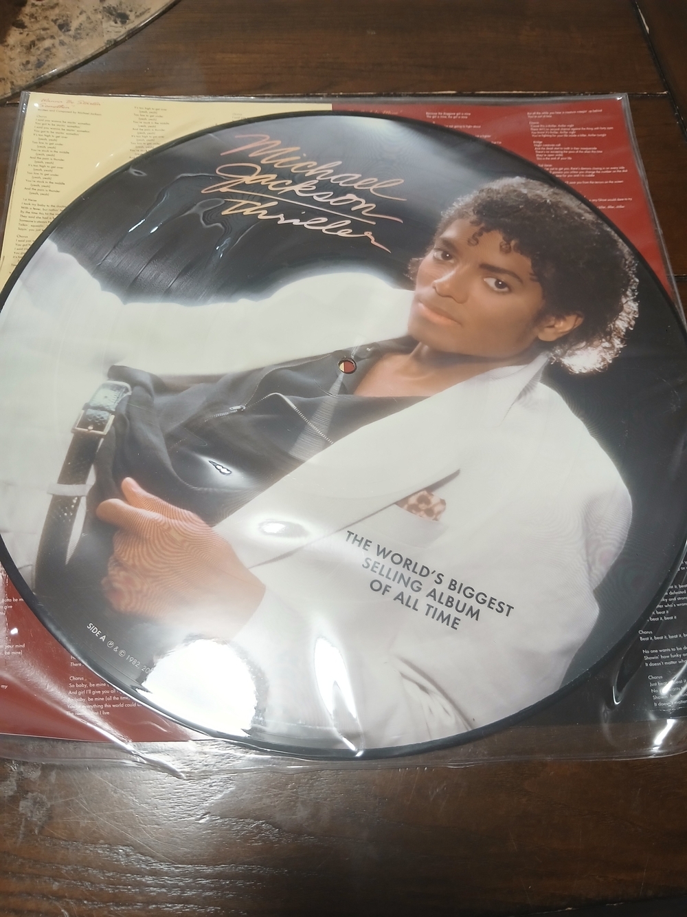 Michael Jackson Thriller Picture Disc Vinyl - White Black Design